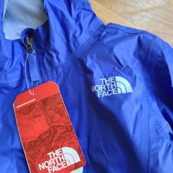  North Face Rain Jacket Shell Full Zip Hooded Dryvent Girls Blue XXS (5)