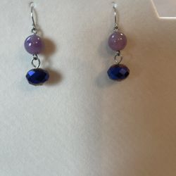 Violet, Purple/Blue, And Silver Earrings