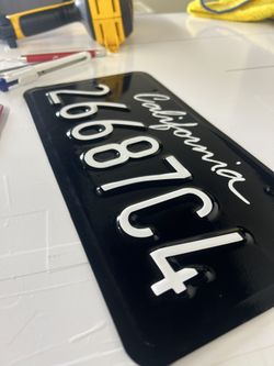 License Plate Wrap Black & White Letters