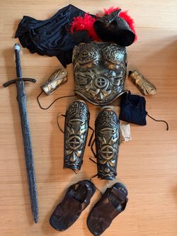 Roman Gladiator Costume Set with Armor and Accessories