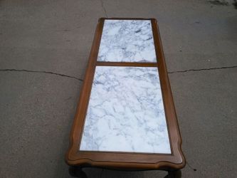 Italian made mid century walnut wood with white marble top, beautiful one of a kind coffee table.