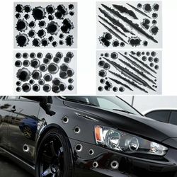 3D Bullet Holes Car Sticker Scratch Decal Waterproof Motorcycle Stickers12”X8.5”