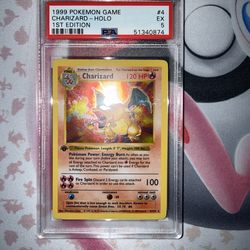 Charizard 1st Edition Holo Rare Base Set Shadowless PSA 5