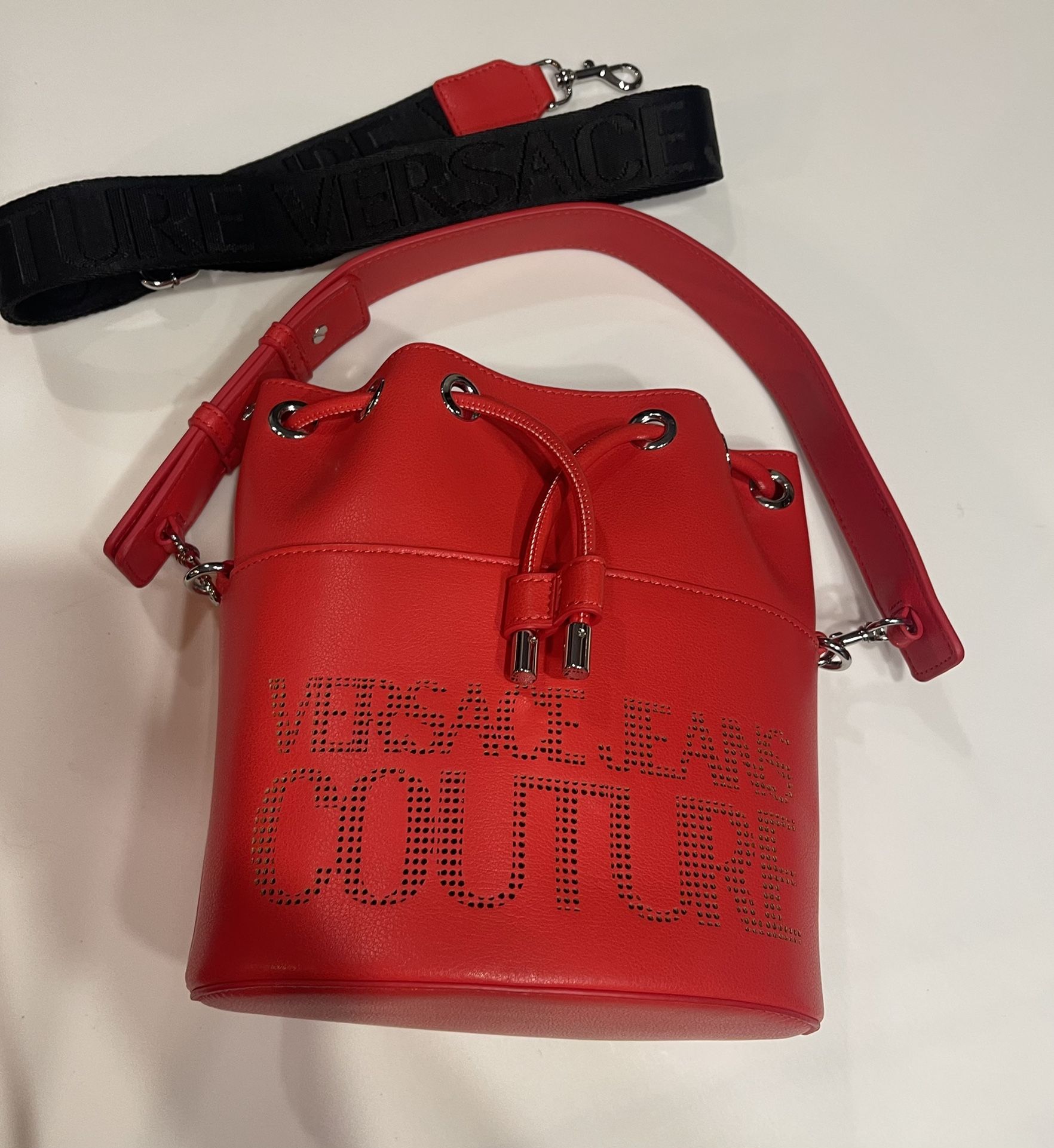  Versace Red Bucket Bag 2way