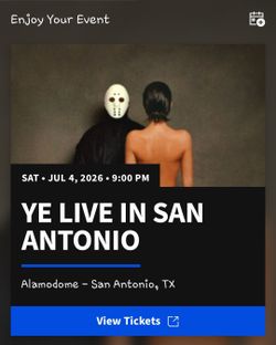 YE Live Concert ticket 🎫