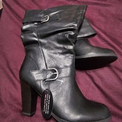 Women’s Black Heeled Ankle Boots – Style & Co – Size 9 Wide Calf (WC)