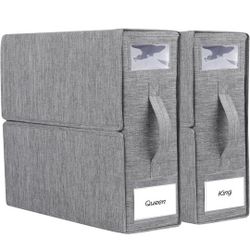 Bed Sheet Organizers and Storage 2 Pack Queen/King Size Foldable Sheet Organizer for Linen Closet Folder Organizer for Duvet Cover Set Bedsheet Organi