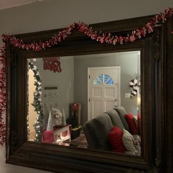 Large French Baroque Antique Mirror 