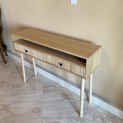 console table with doors natural oak