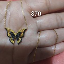 925 Sterling Silver Chain With The Pendant/Cadena Con Dije De Mariposa De Plata 925