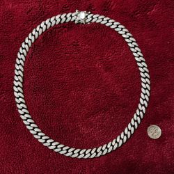 Real Sterling Silver PAVE Cuban Curb Chain Solid 925 Silver