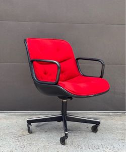 Charles Pollock MCM Red Office Chair – Mid Century Modern Swivel