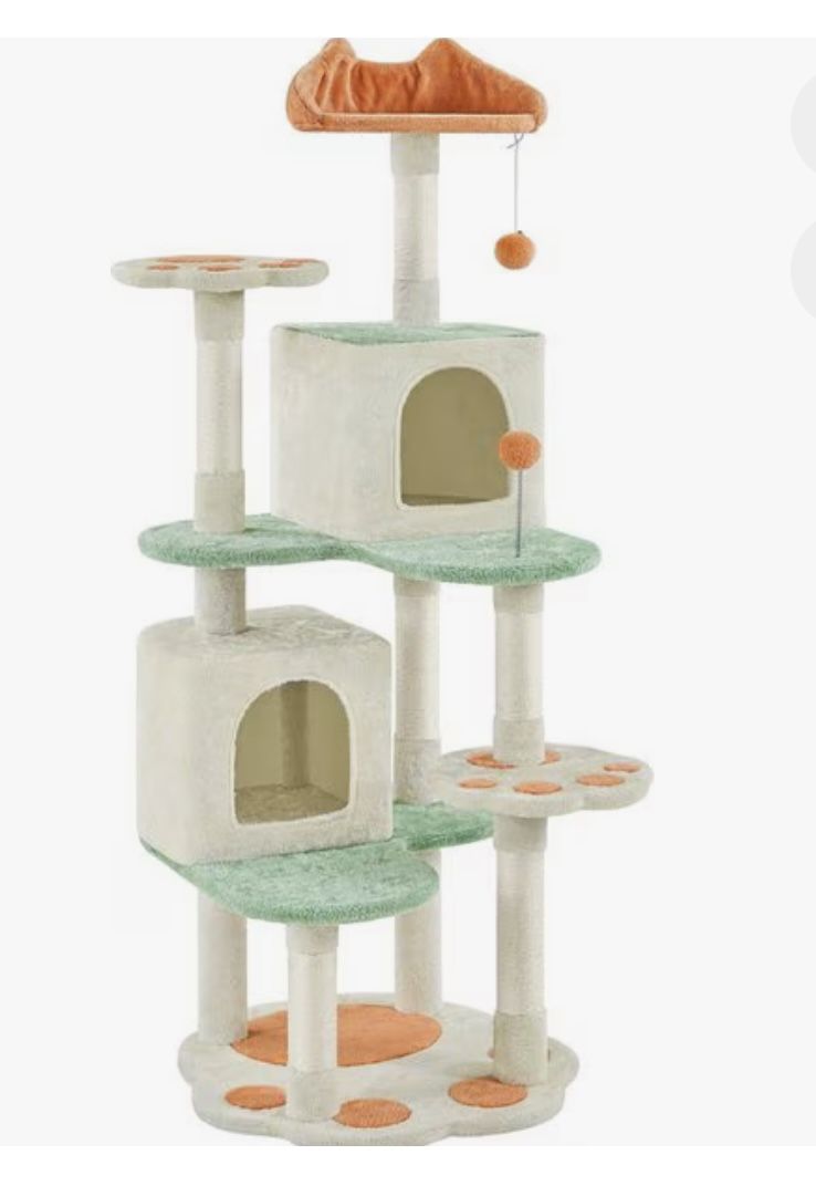 Paw-Shaped Play Cat Tower, 57.5-in