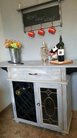 Restored buffett with wine rack