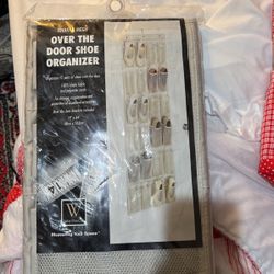 Khaki And Mesh Over The Door Shoe Organizer NIP