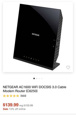 Netgear AC1600 WiFi Modem Router
