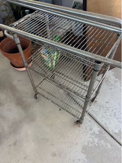 Metal Push Cart with Wheels