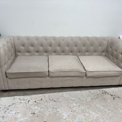 Chesterfield 3-Seater + Loveseat Set (Includes Cushion Covers) – Priced Low for Quick Pickup!