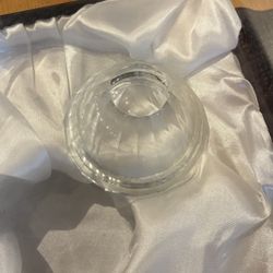 Oleg Cassini Crystal Footed Pedestal Cake 13" Holder Stand Original Box