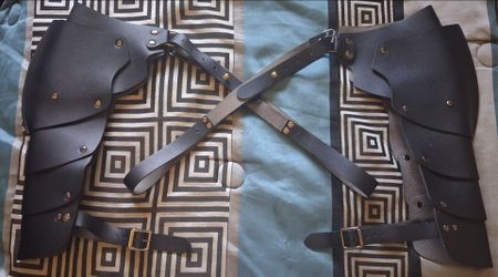 Black Leather Pauldrons