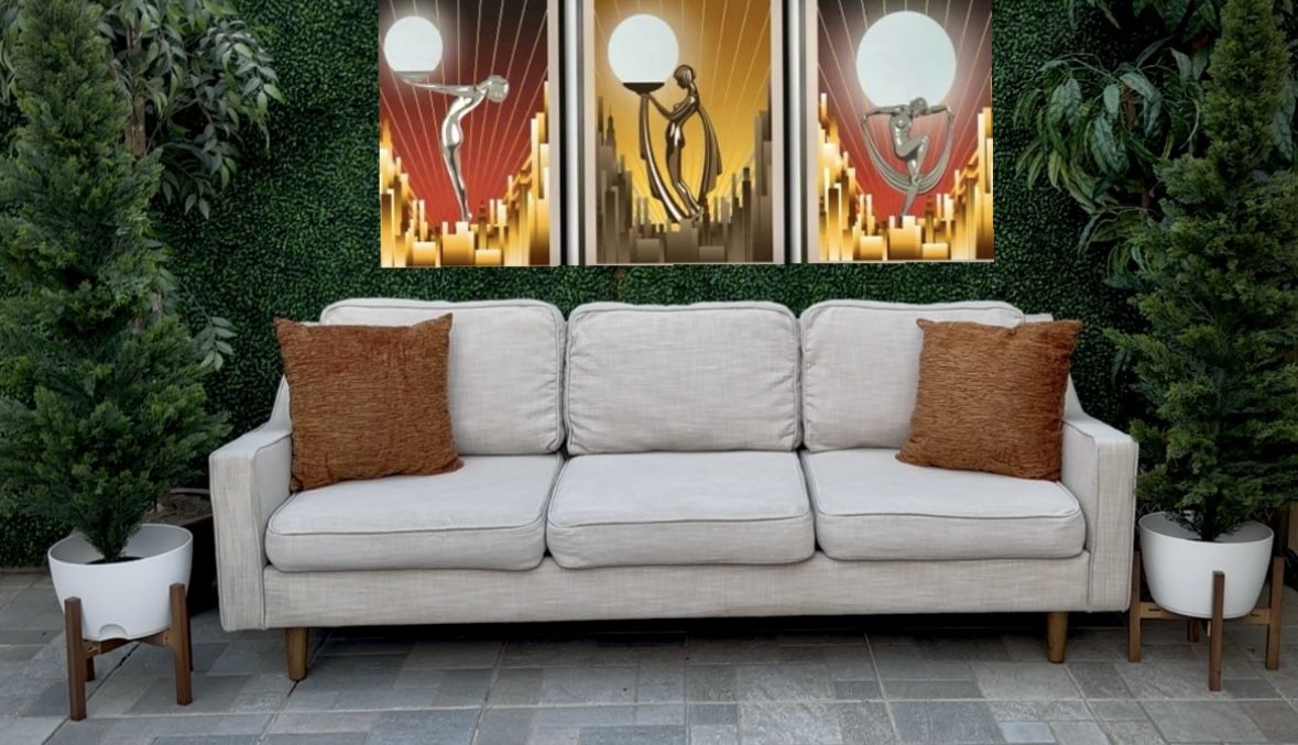 (Free Delivery 🚚) Beige 3-Seater Couch