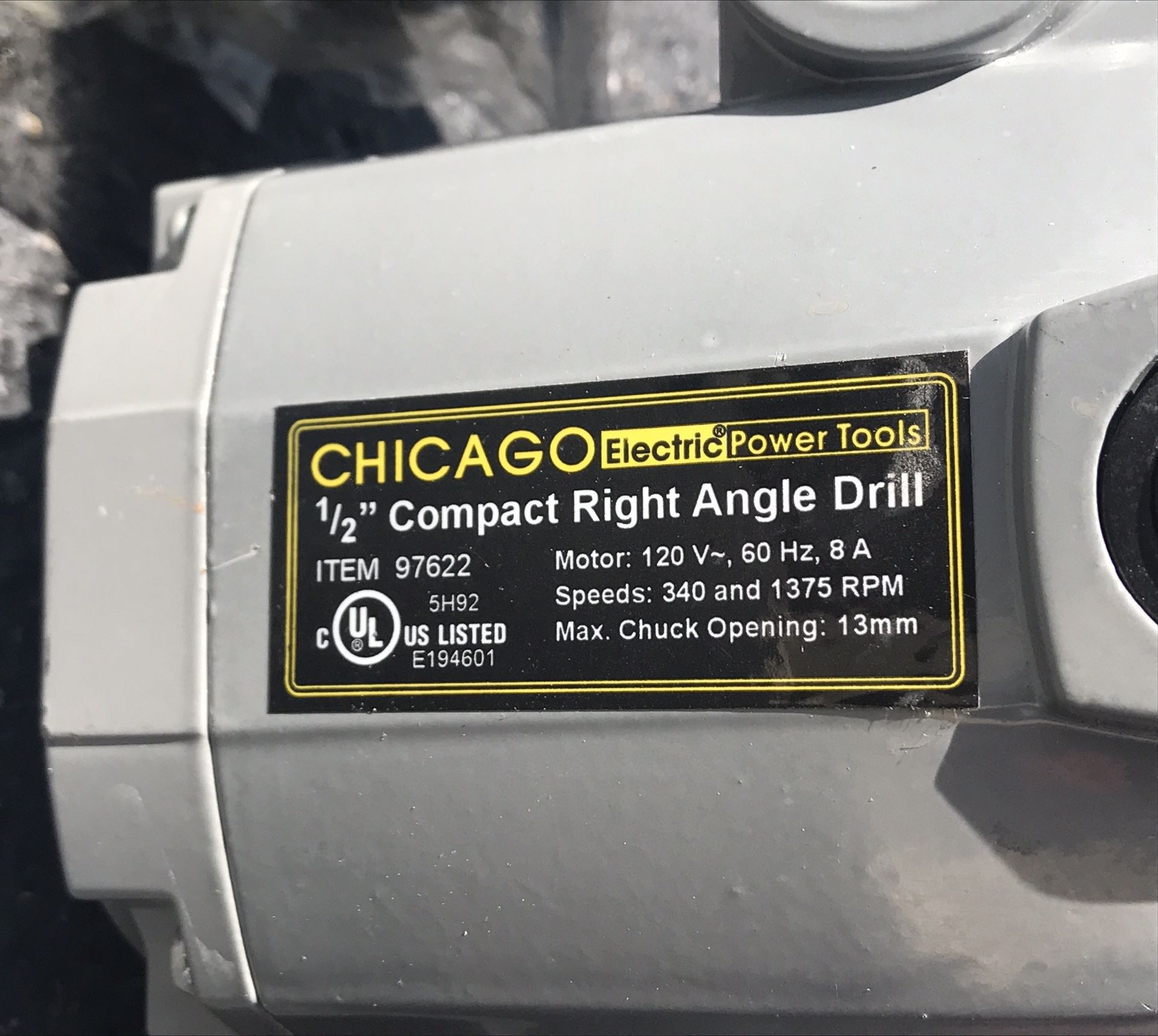 Chicago 2 Speed Electric Compact 1 2 Right Angle Drill 97622 for Sale in Virginia Beach VA OfferUp