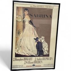 Sabrina with Audrey Hepburn historic movie poster reproduction 12 3/8” x 18 3/8”