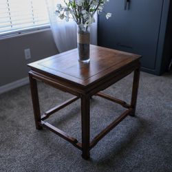 Solid Wood Square End Table – Dark Espresso Finish