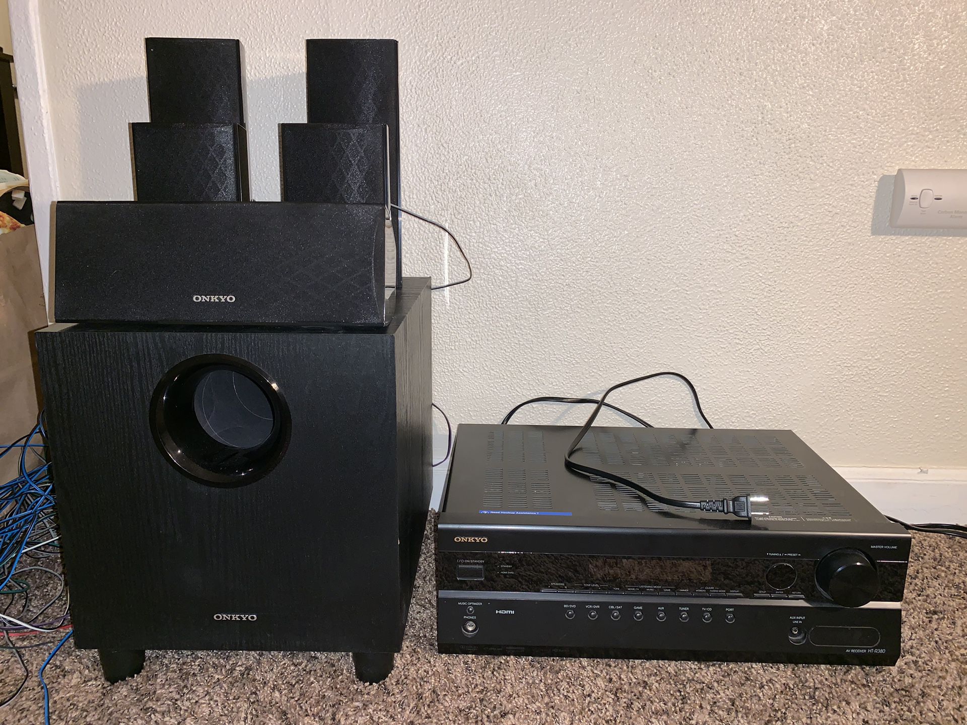 Onkyo HT-R380 Receiver and 5.1 channel surround system