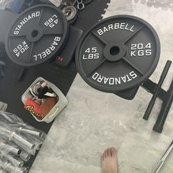 New in box never used pair of 45lb Olympic weight plates total 90lb