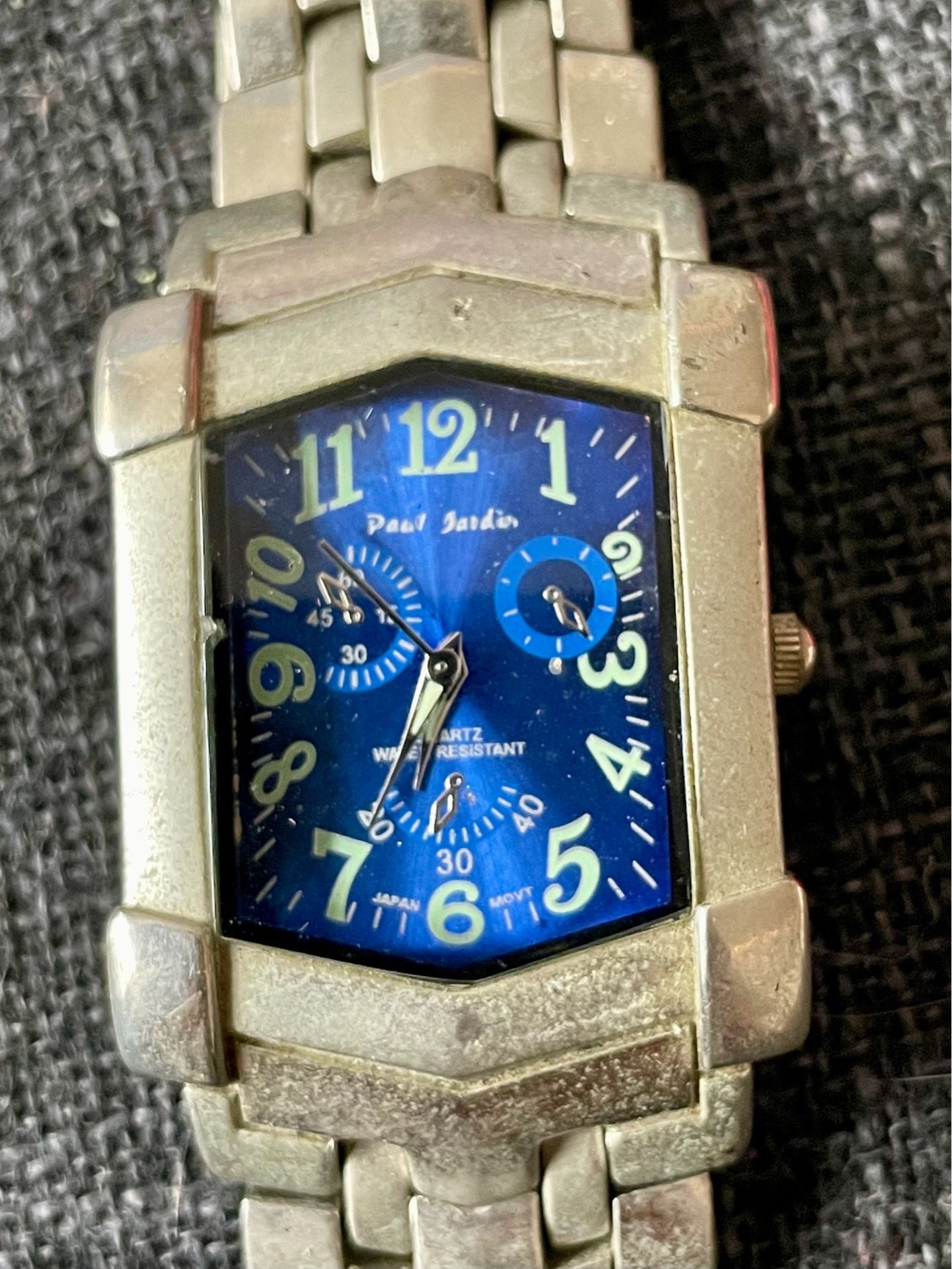 Paul Jardin Watch Mens Blue Dial Wristwatch