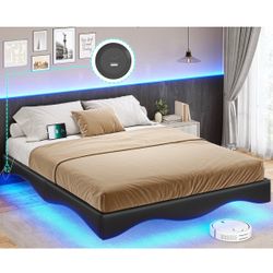 Floating Full Size Bed Frame - No Box Spring Needed
