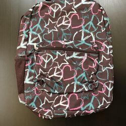*BRAND NEW * PEACE Backpack With 2 Pockets AND SIDE POCKETS