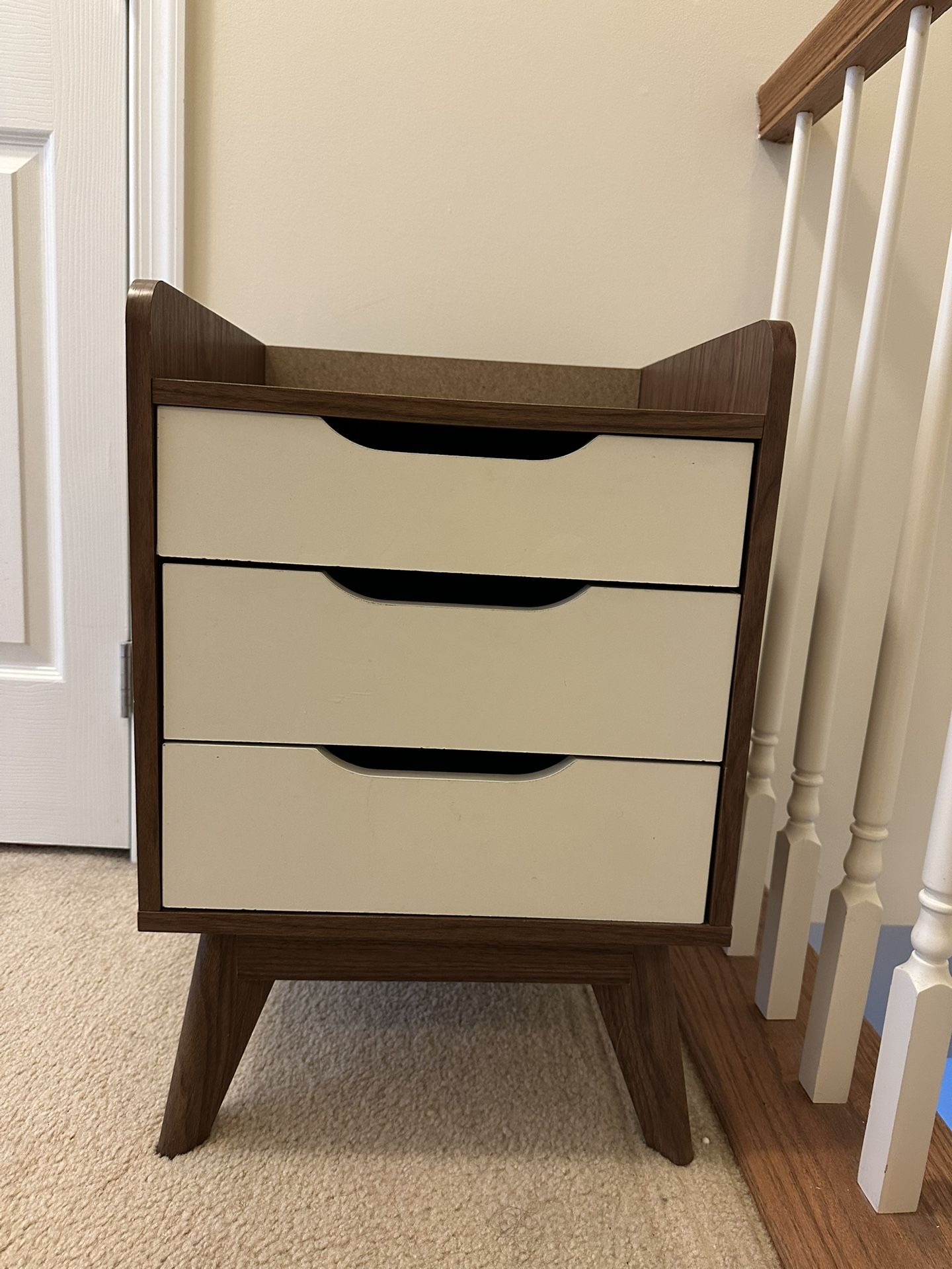 Wood 3-Drawer Storage Nightstand