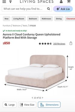 Living spaces queen bed frame