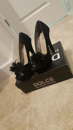 Black suede heels new