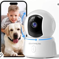 Golspark Indoor Security Camera 2K, Pet Camera for Home Security, Dog Cam Pan/Tilt, Motion Tracking, 2-Way Audio, Night Vision Baby Monitor, Siren Ale