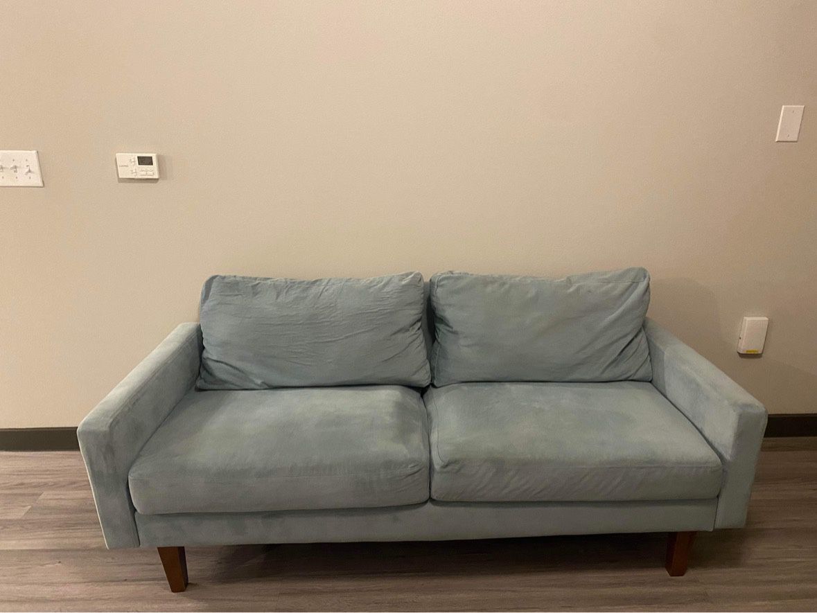 Teal Couch And FREE Coffee Table