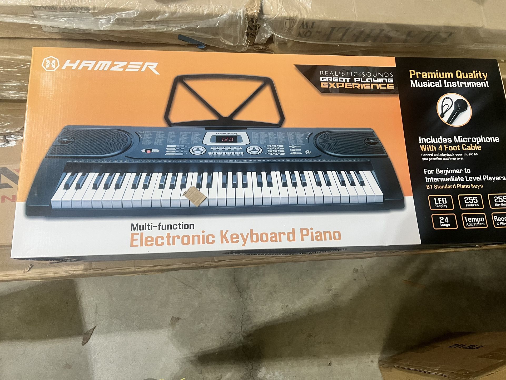 Hamzer 61 Key Keyboard Piano with Built-In Speaker