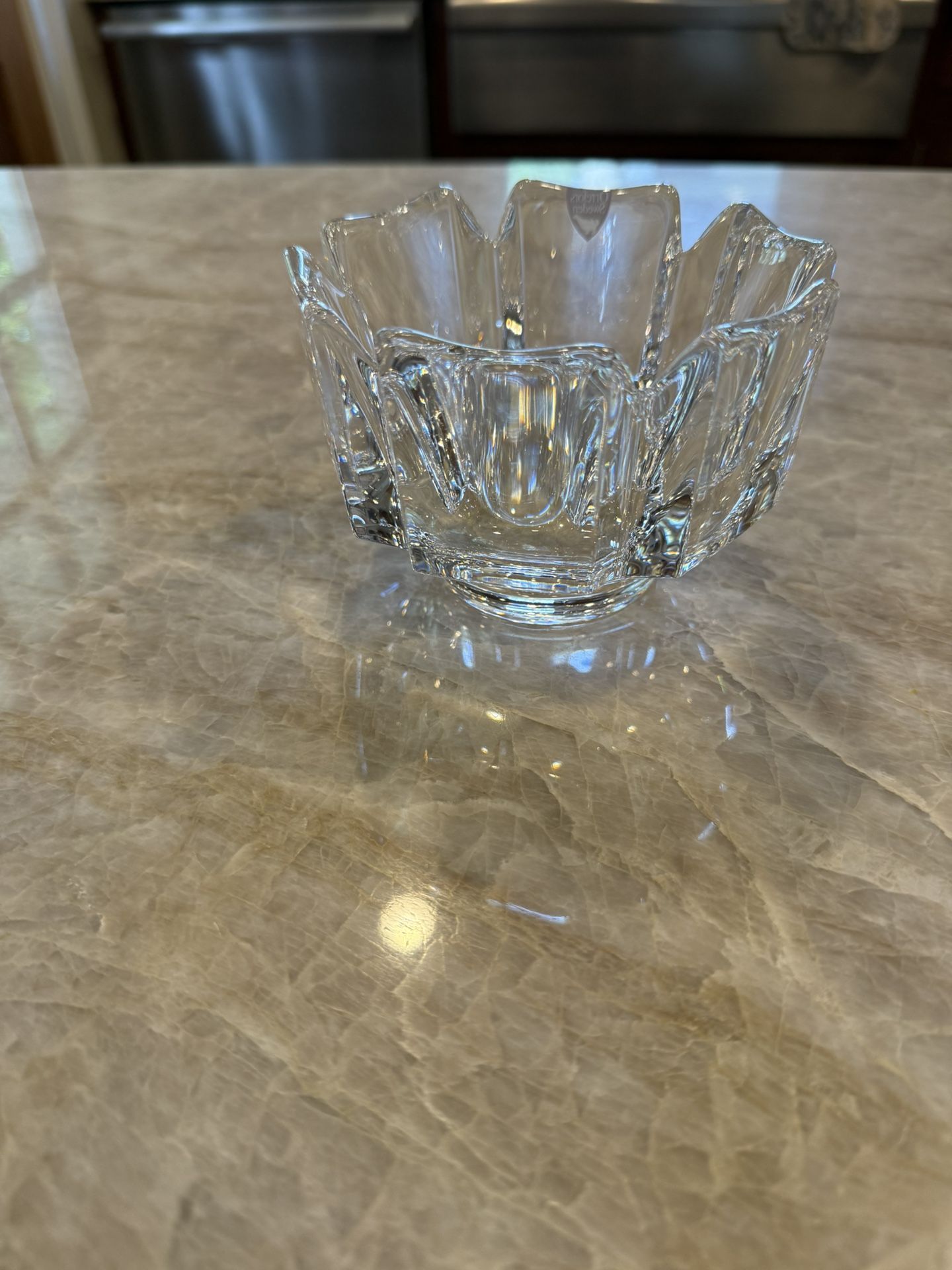 Vintage Orrefors Corona Bowl By Lars Hellen Of Sweden
