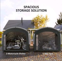 2 Motorcycle or 4 Bicycle Storage Shed