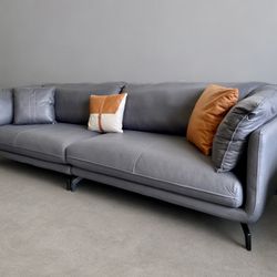 💥WAREHOUSE SALE 🏷 BRAND NEW 110” Mid-Century Fabric Living Room Sofa, Gray