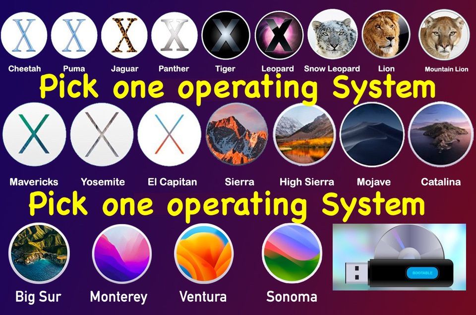  Mac bootable USB Full OS Install, Lets old Mac run NEWER OS Reinstall Restore Repair