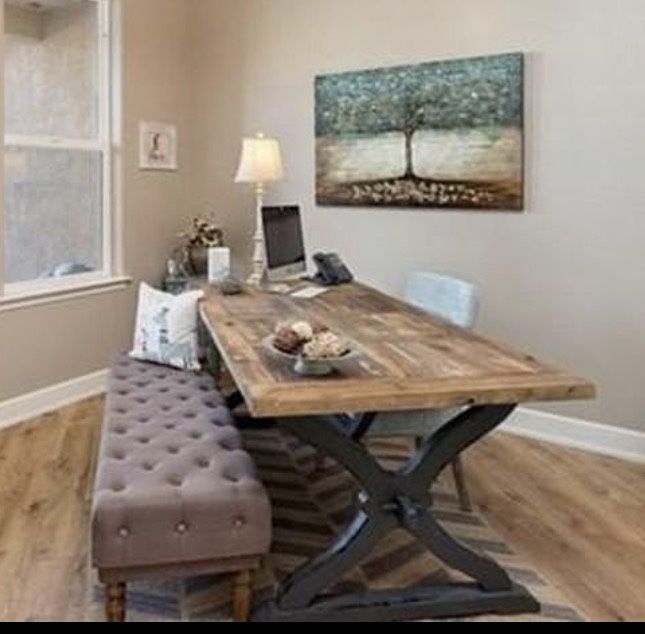 Rustic Dining Table - Gray Base Reclaimed Wood Top