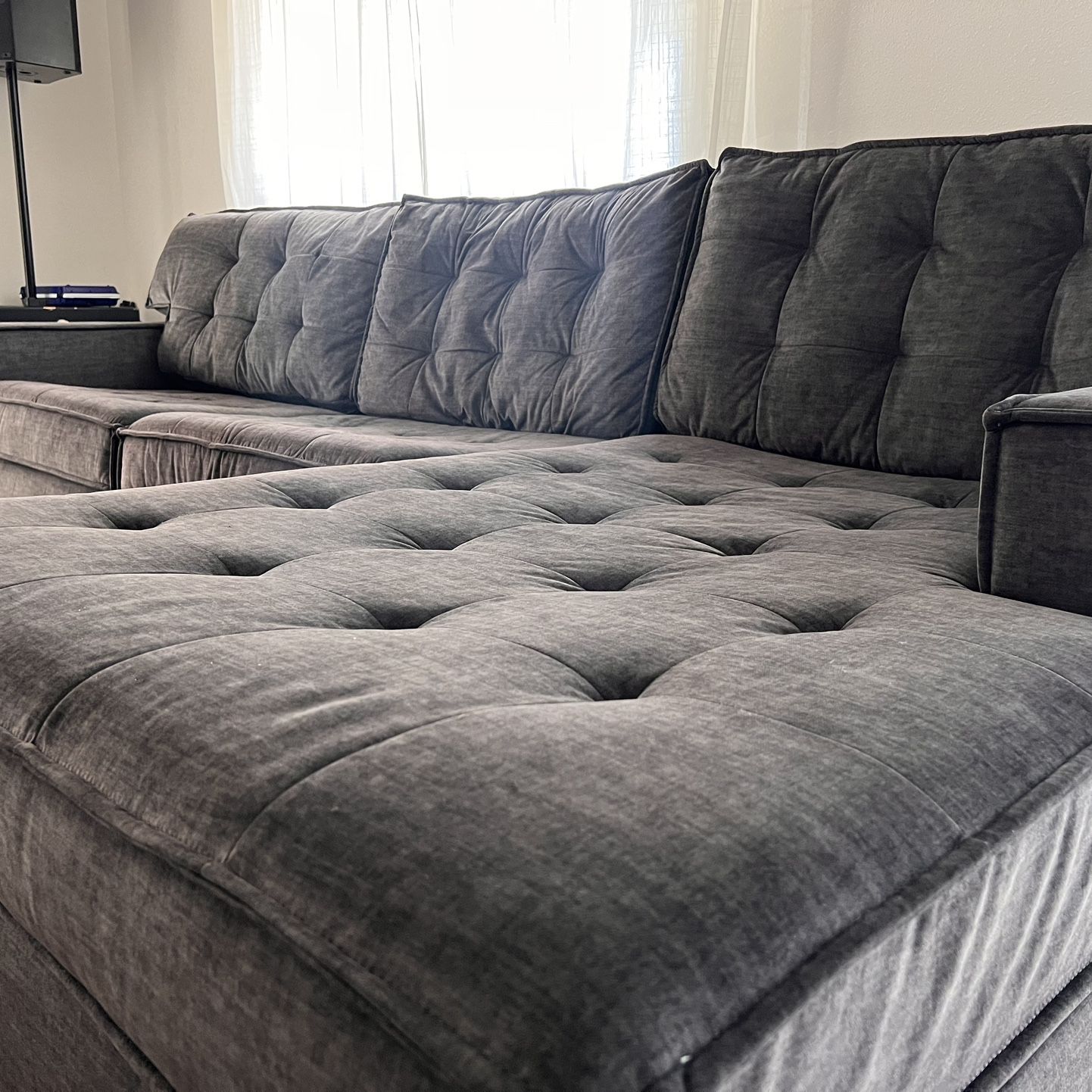 Mint: Large Dark Grey Sectional Couch