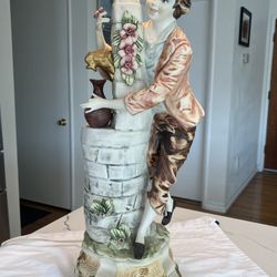 Vintage Italian Capodimonte Porcelain Table Lamps