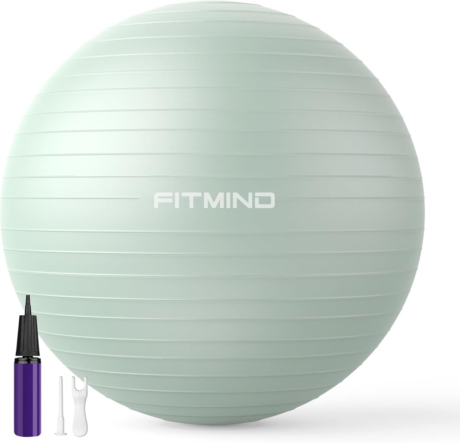 FITMIND_Extra Thick Exercise Ball Yoga Ball 22in/26in/30in for Workout Pregnancy