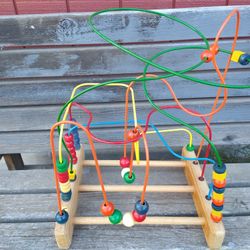 Vintage Rollercoaster wooden  Bead Maze