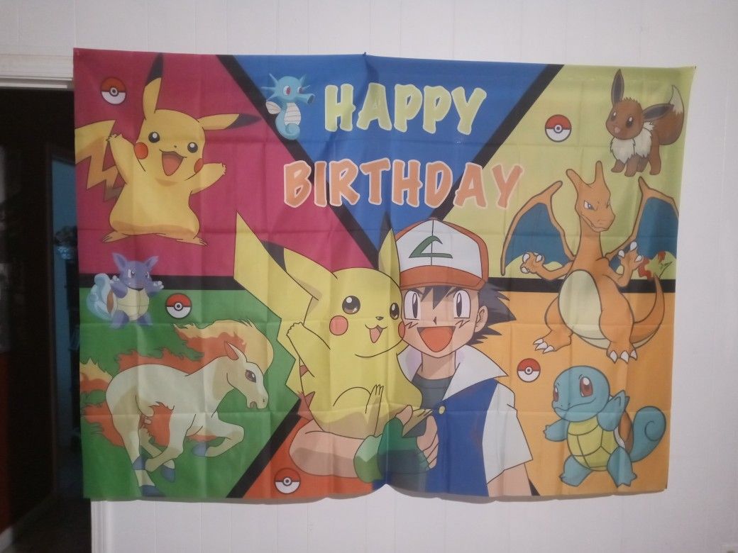 Pokeman Happy Birthday Banner