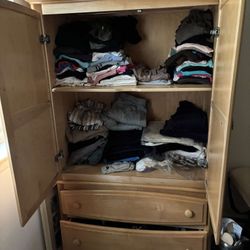 Wooden upright bedroom dresser - $135